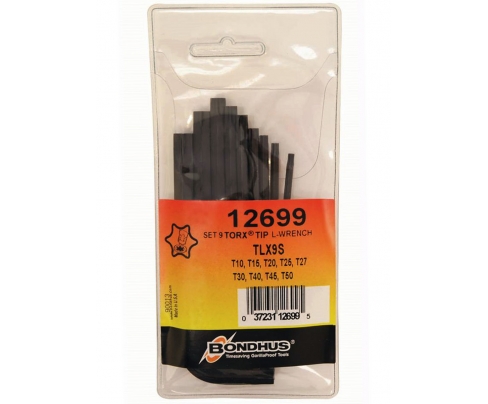 Set kratkih L-ključeva Bondhus TORX TX10 - TX50 12699 9 kom
