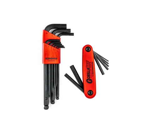 Set dugih imbus ključeva sa kugličnom glavom i ključevi na plastičnom držaču Bondhus Multi Pack HEX 14187 16 kom