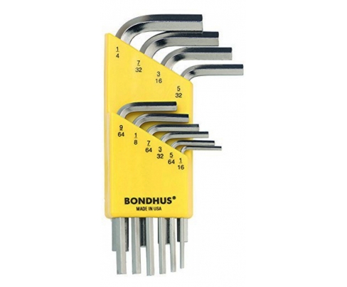 Set kratkih inčnih imbus ključeva Bondhus BriteGuard HEX 1/16 - 1/4 16238 10 kom